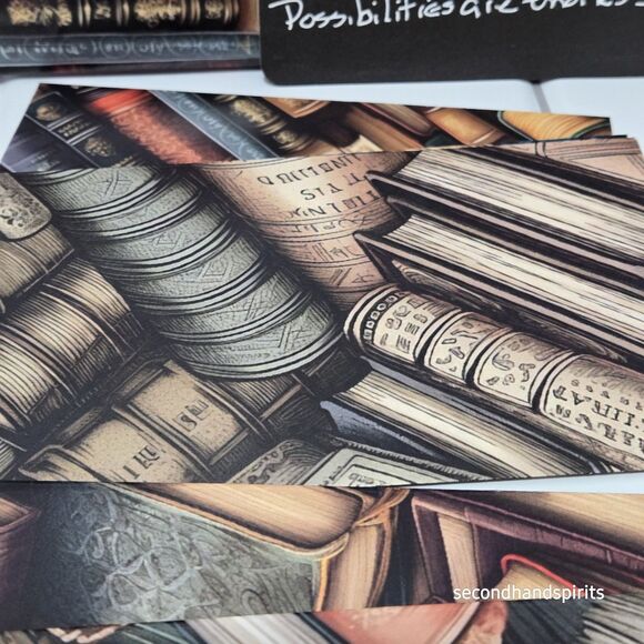 Handmade Library Book ENVELOPES W Flat Cards Approx 4" X 6"  W Seals Gel Pen Inc - Picture 8 of 10